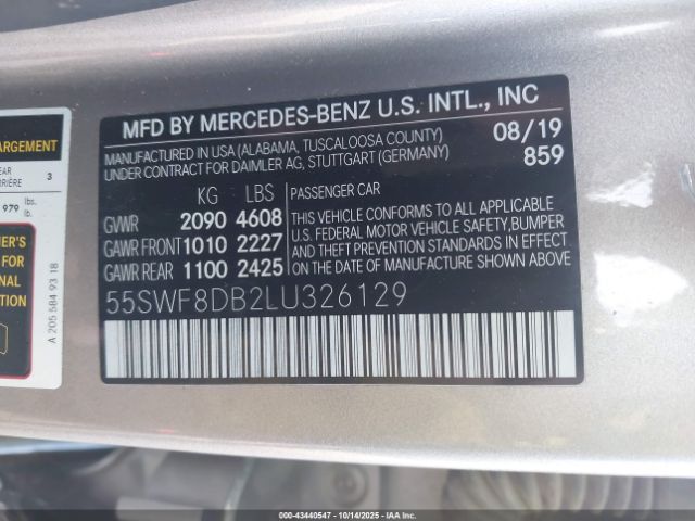 2020 MERCEDES-BENZ C 300 55SWF8DB2LU326129 Photo 8