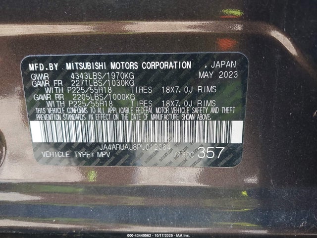 2023 MITSUBISHI OUTLANDER SPORT JA4ARUAU8PU012364 Photo 8