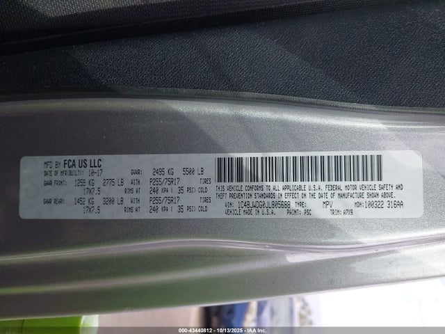 1C4BJWDG0JL805688 Jeep WRANGLER JK