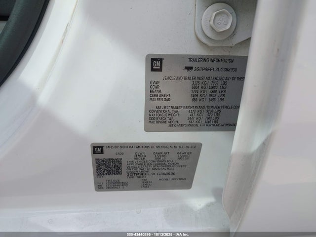 3GTP9EEL3LG388930 GMC l87 - di dfm, alum, gen 5