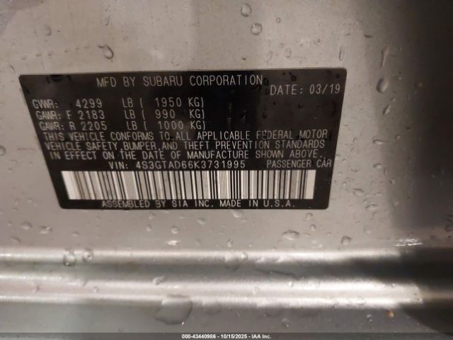 2019 SUBARU IMPREZA 4S3GTAD66K3731995 Photo 8