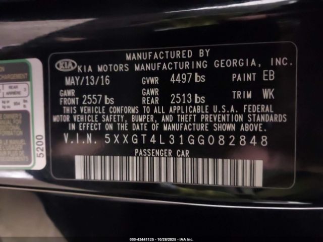 2016 KIA OPTIMA 5XXGT4L31GG082848 Photo 8