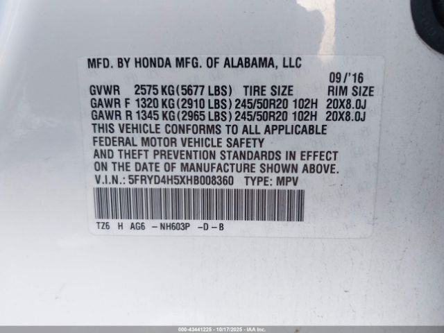 2017 ACURA MDX 5FRYD4H5XHB008360 Photo 8