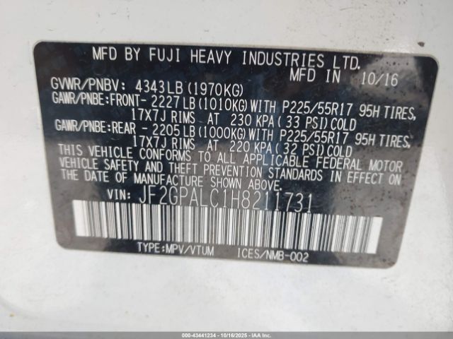 2017 SUBARU CROSSTREK JF2GPALC1H8211731 Photo 8