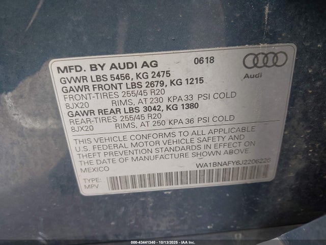 2018 AUDI Q5 WA1BNAFY6J2206226 Photo 8