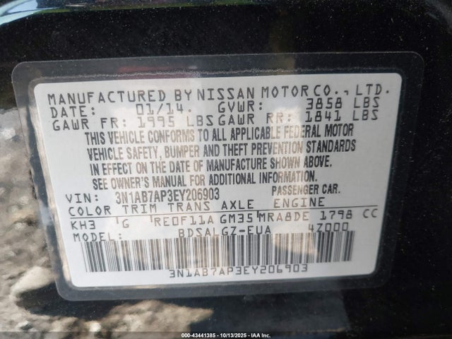 Nissan 2014 2014 3N1AB7AP3EY206903 Image 9