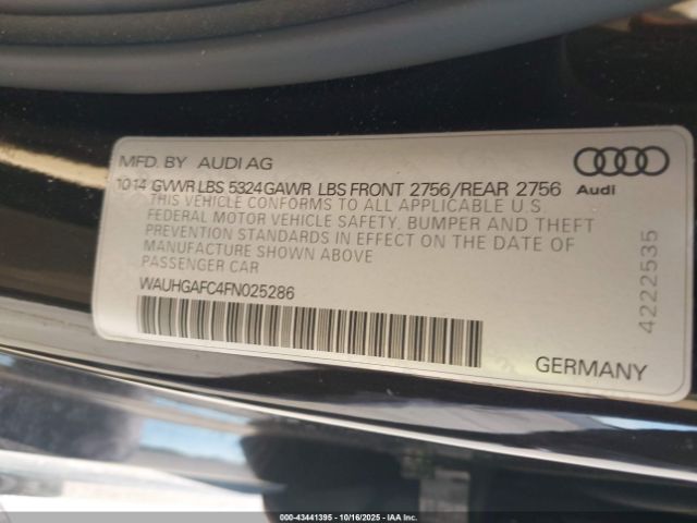 2015 AUDI A6 WAUHGAFC4FN025286 Photo 8