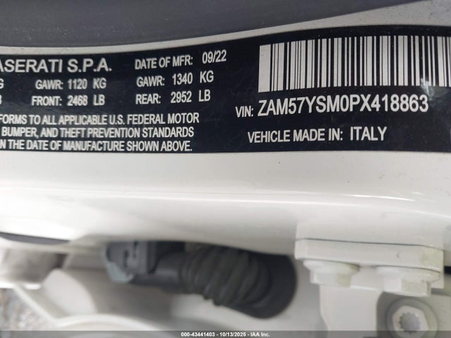 ZAM57YSM0PX418863 Maserati Ghibli