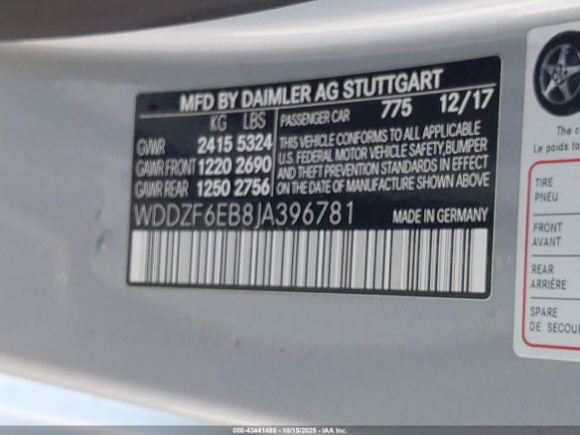 2018 MERCEDES-BENZ AMG E 43 WDDZF6EB8JA396781 Photo 8