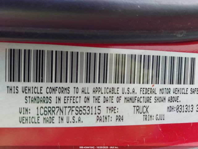 2015 RAM 1500 1C6RR7NT7FS653115 Photo 8