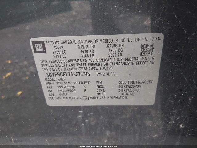 2010 CADILLAC SRX 3GYFNCEY7AS578743 Photo 8