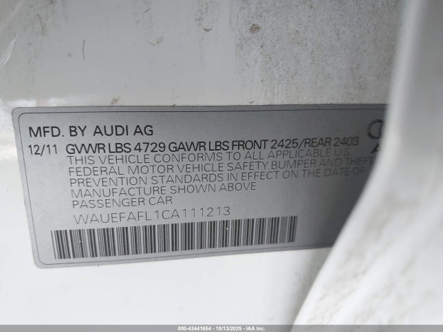 2012 AUDI A4 WAUEFAFL1CA111213 Photo 8