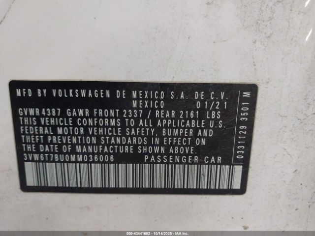 2021 VOLKSWAGEN JETTA GLI 3VW6T7BU0MM036006 Photo 8