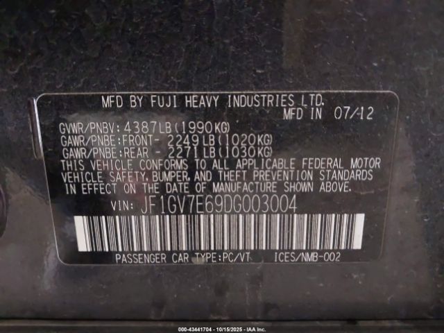 2013 SUBARU IMPREZA WRX JF1GV7E69DG003004 Photo 8