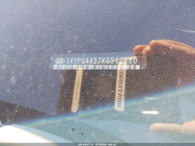 43441715 :رقم المزاد ، 5XYPG4A37KG512880 vin ، 2019 Kia Sorento 2.4l Lx مزاد بيع