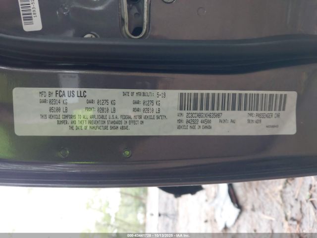 2019 CHRYSLER 300 2C3CCABG1KH635087 Photo 8