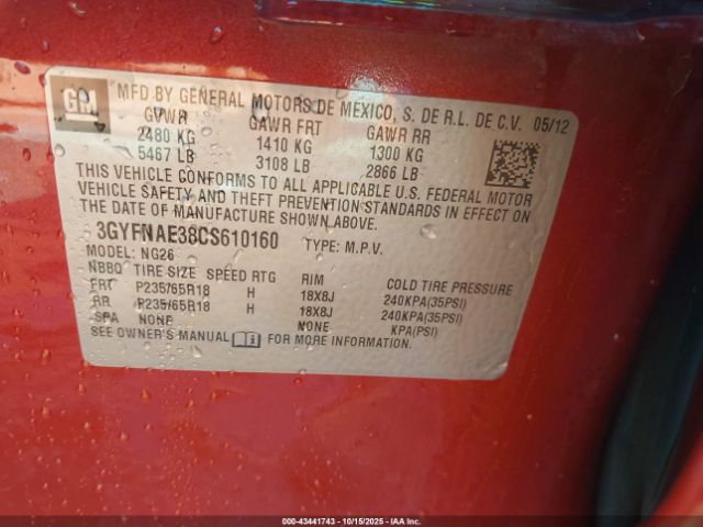 2012 CADILLAC SRX 3GYFNAE38CS610160 Photo 8