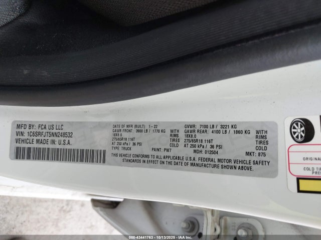 RAM 1500 2022 1C6SRFJT5NN248532 Image 9