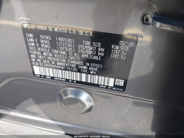 2019 HONDA HR-V 3CZRU5H58KM716180 Photo 8