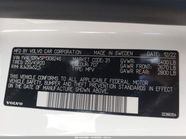 2023 VOLVO XC60 YV4L12RW5P1308246 Photo 8