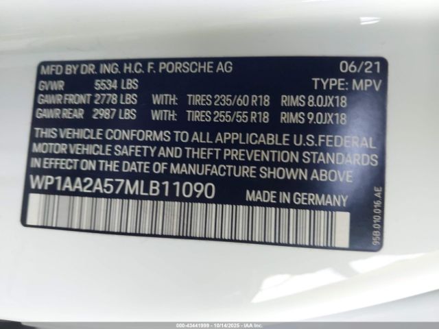 2021 PORSCHE MACAN WP1AA2A57MLB11090 Photo 8