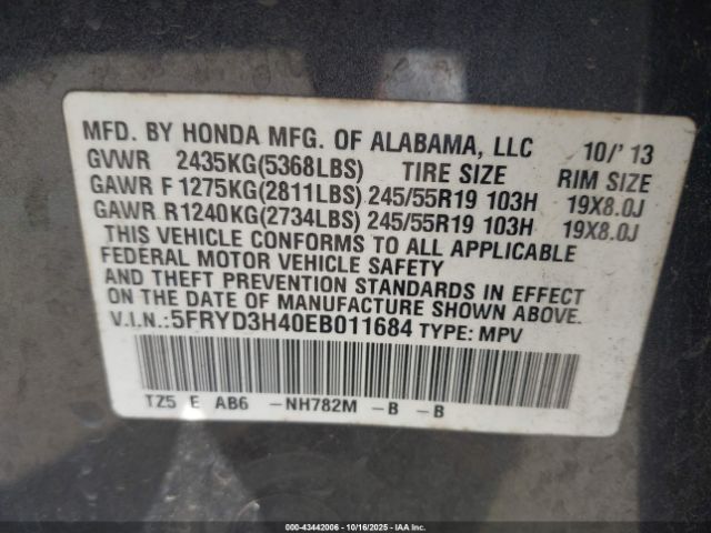 2014 ACURA MDX 5FRYD3H40EB011684 Photo 8