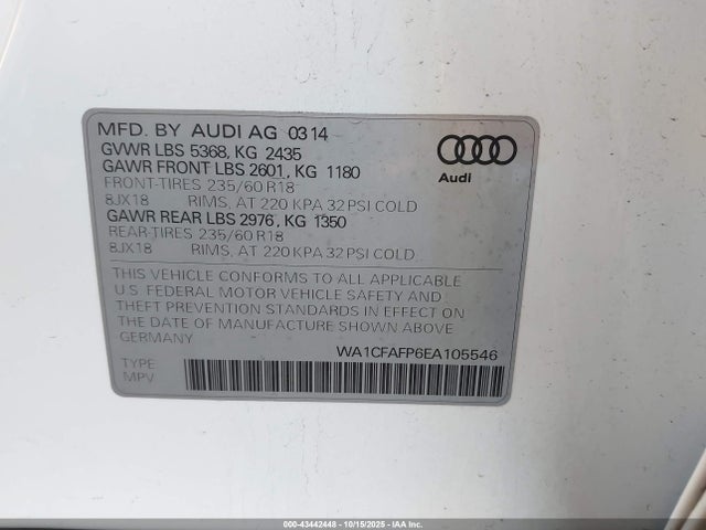 2014 AUDI Q5 WA1CFAFP6EA105546 Photo 8