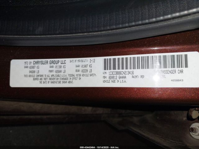 2012 CHRYSLER 200 1C3CCBBB6CN213416 Photo 8