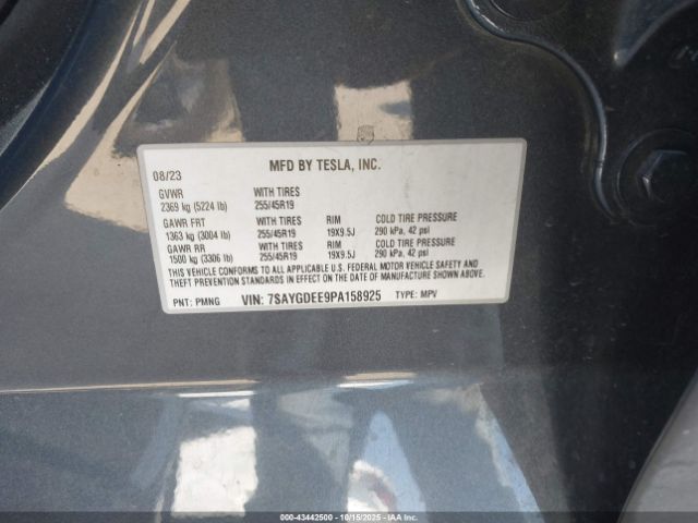 2023 TESLA MODEL Y 7SAYGDEE9PA158925 Photo 8