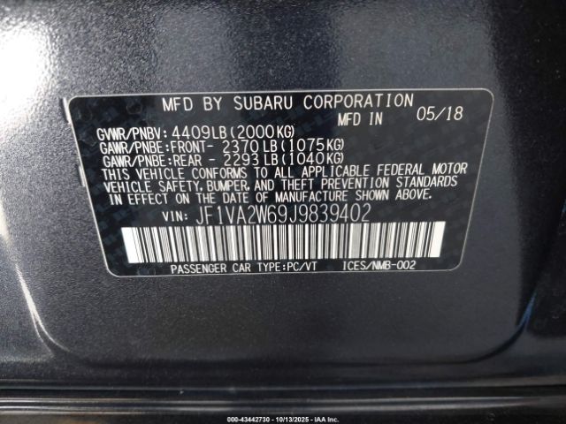 2018 SUBARU WRX STI JF1VA2W69J9839402 Photo 8