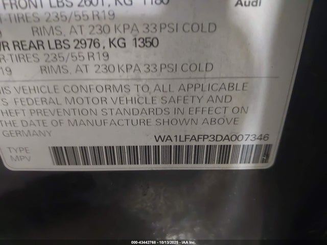 2013 AUDI Q5 WA1LFAFP3DA007346 Photo 8