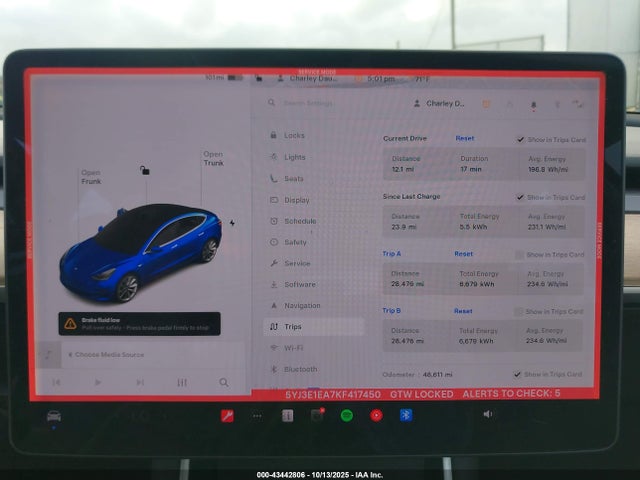 5YJ3E1EA7KF417450 Tesla MODEL 3