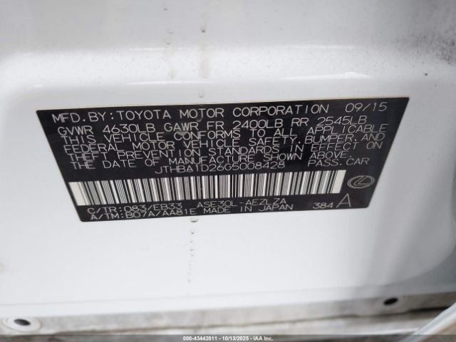 2016 LEXUS IS 200T JTHBA1D26G5008428 Photo 8