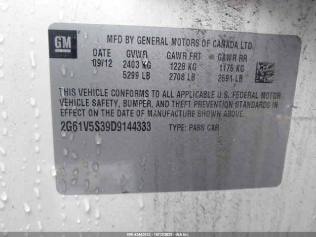 2013 CADILLAC XTS 2G61V5S39D9144333 Photo 8