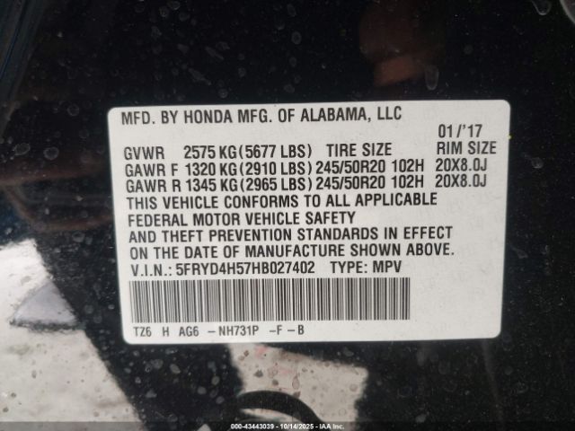 2017 ACURA MDX 5FRYD4H57HB027402 Photo 8
