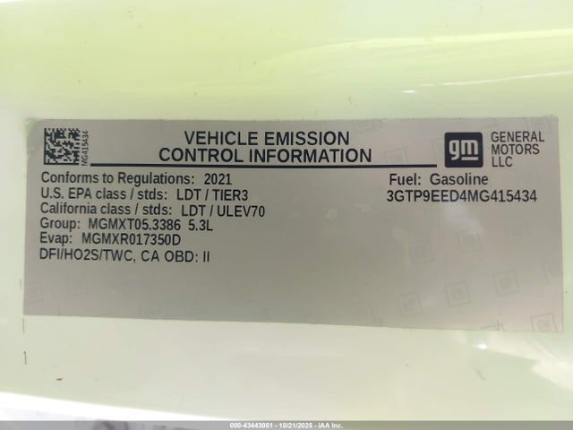 3GTP9EED4MG415434 GMC l84 - di, alum, gen 5, var 2
