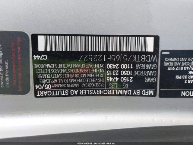 2005 MERCEDES-BENZ CLK 500 WDBTK75J65F122527 Photo 8