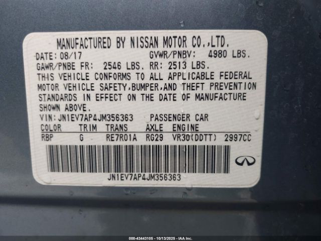 2018 INFINITI Q50 JN1EV7AP4JM356363 Photo 8