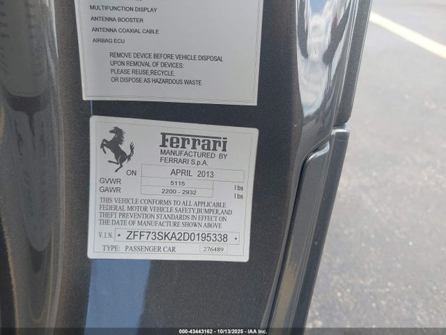 2013 FERRARI FF ZFF73SKA2D0195338 Photo 8