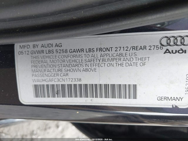 2012 AUDI A6 WAUHGAFC3CN172338 Photo 8