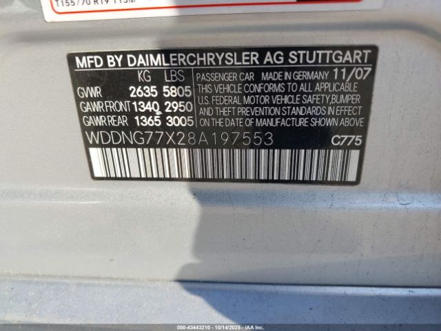 2008 MERCEDES-BENZ S 63 AMG WDDNG77X28A197553 Photo 8