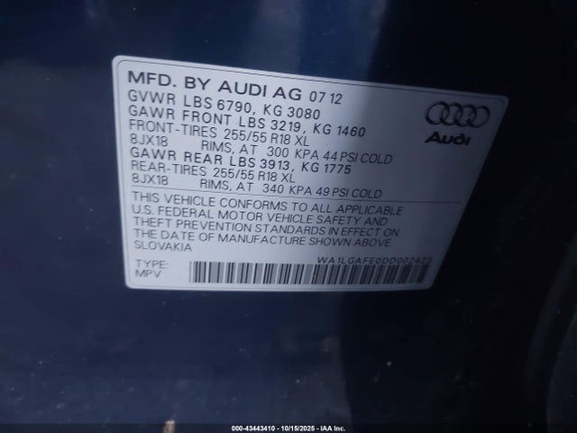 2013 AUDI Q7 WA1LGAFE0DD002423 Photo 8