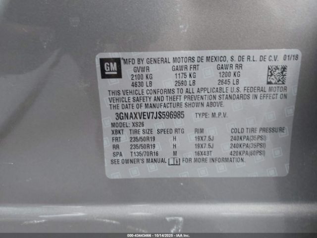 2018 CHEVROLET EQUINOX 3GNAXVEV7JS596985 Photo 8