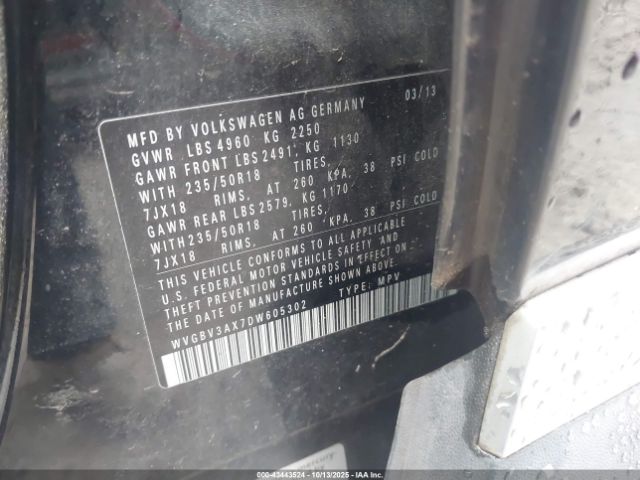 2013 VOLKSWAGEN TIGUAN WVGBV3AX7DW605302 Photo 8