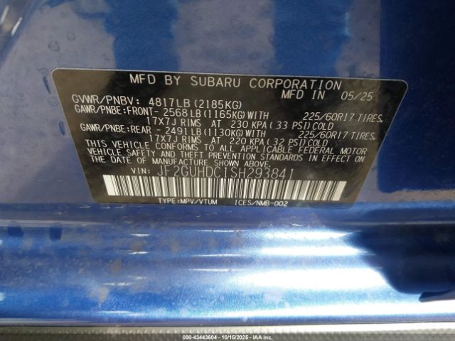 2025 SUBARU CROSSTREK JF2GUHDC1SH293841 Photo 8