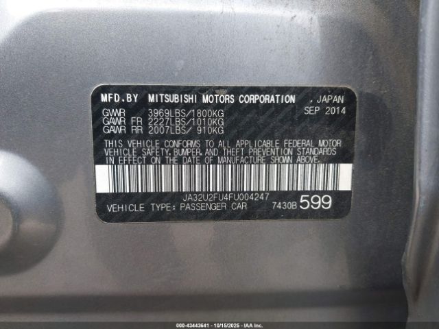 2015 MITSUBISHI LANCER JA32U2FU4FU004247 Photo 8