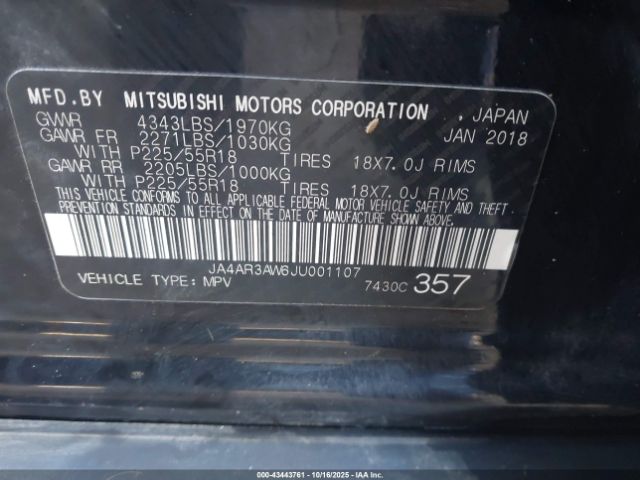 2018 MITSUBISHI OUTLANDER SPORT JA4AR3AW6JU001107 Photo 8