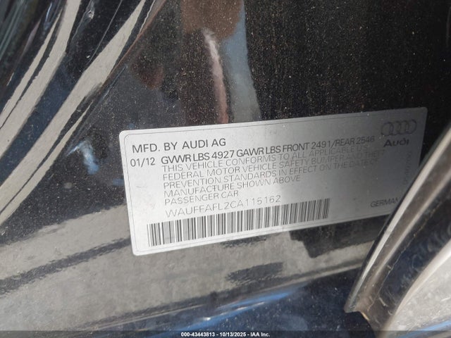 2012 AUDI A4 WAUFFAFL2CA115162 Photo 8