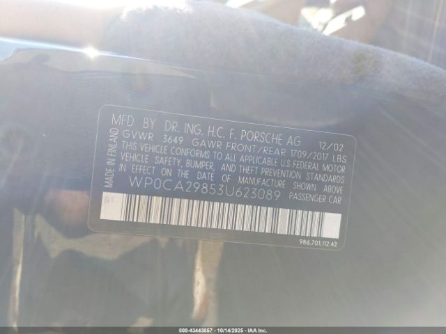 2003 PORSCHE BOXSTER WP0CA29853U623089 Photo 8