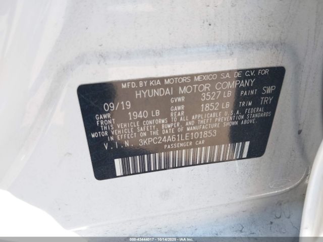2020 HYUNDAI ACCENT 3KPC24A61LE101853 Photo 8
